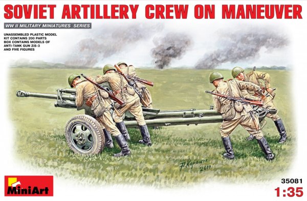 MiniArt 1:35 Scale - Soviet Artillery Crew On Maneuver